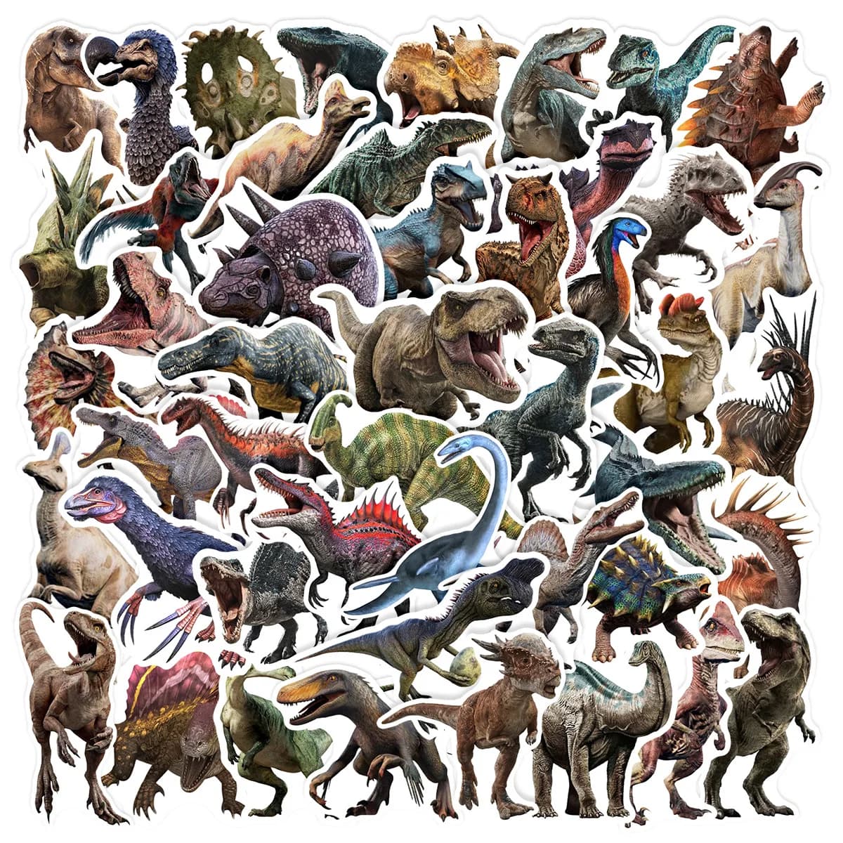 50 Pezzi Adesivi di Dinosauri Giurassici per Fai-da-Te, Laptop, Telefono, Valigia, Quaderno, Adesivi di Animali Antichi, Decalcomanie Graffiti