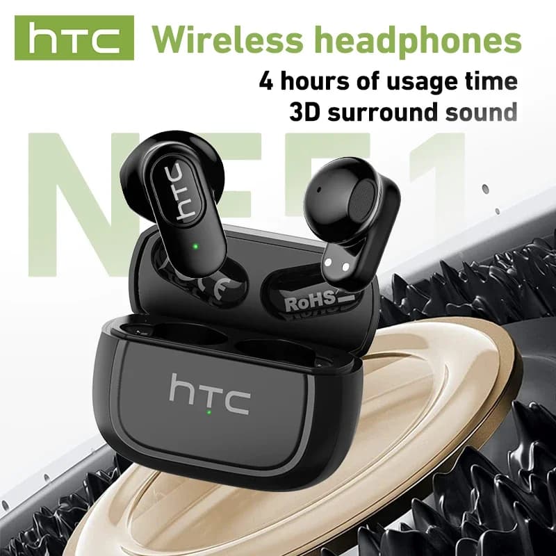 Auricolari Bluetooth HTC NE51 Cuffie wireless sportive TWS Lunga durata con microfono Auricolari in-ear Auricolari traduttore AI