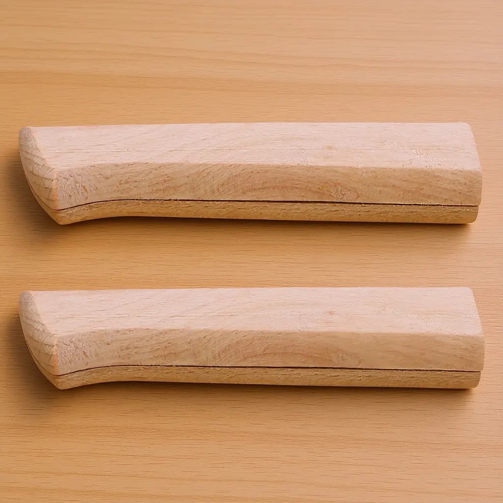 2Pcs Natural Grain Beechwood Knife Handle Replacement for Japanese Kitchen Knife Easy Install Repair Handle Wood Kitchen