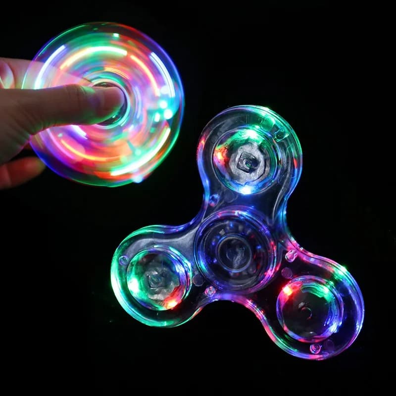 Cristallo luminoso LED Fidget Spinner Mano Top Spinner Glow in Dark EDC Giocattoli antistress Giroscopio cinetico per bambini