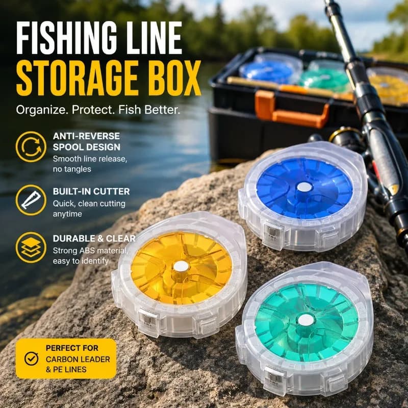 Carbon Fishing Leader Line Storage Box Multifunctional Anti-reverse Cutter Portable Quick Cutting Design Practical Organizer
