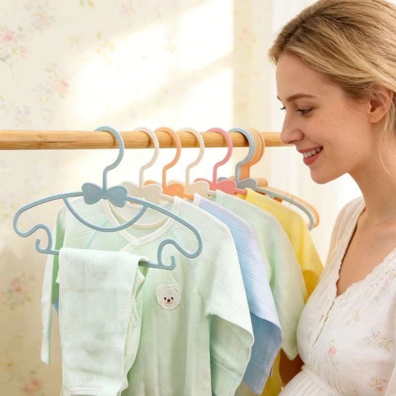 50 Pieces Plastic Clothes Hanger for Children, Laptop for Newborn and Kids Clothes, Home Use