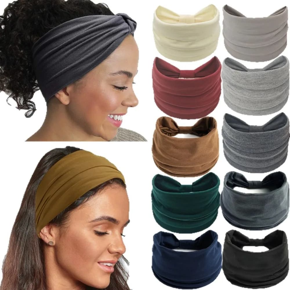 Bohemian Fashion Headbands, Elastic Wide Edge Breathable Hair Bands for Daily Life