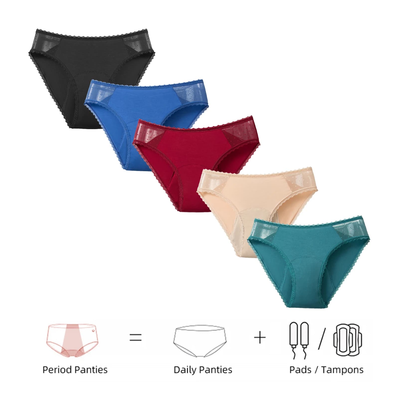 Bamboo Comfortable women's period panties 4 layer leak-proof absorbent menstrual period underwear postpartum incontinence briefs