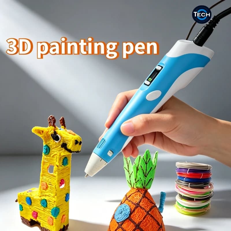 Set di 3 Penne per Stampa 3D con Schermo LCD, Penna per Disegno e Pittura 3D Compatibile con Filamento PLA, Regalo Creativo per Bambini