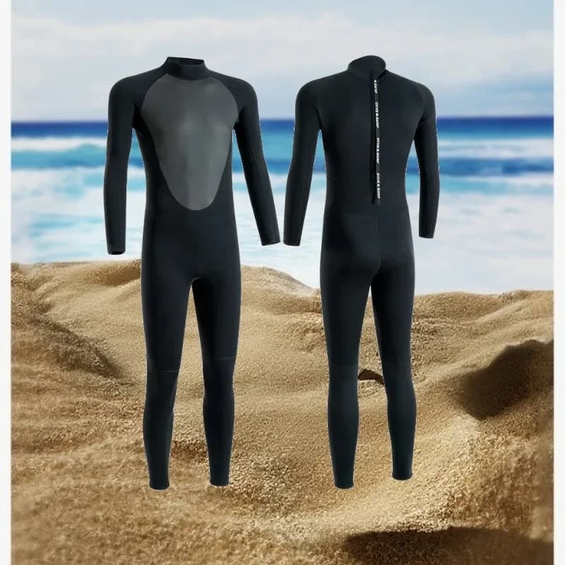 Men's 3/5MM Neoprene Wetsuit Full Body Keep Warm for Cold Water Diving Surfing Swimming & Water Sports with Zipper