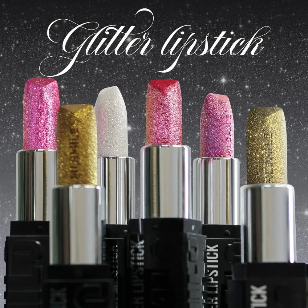 Waterproof Glitter Lipstick Long Lasting Non-stick Cup Diamond Lipstick Highly Pigmented Moisturizing Lip Gloss Lips Makeup