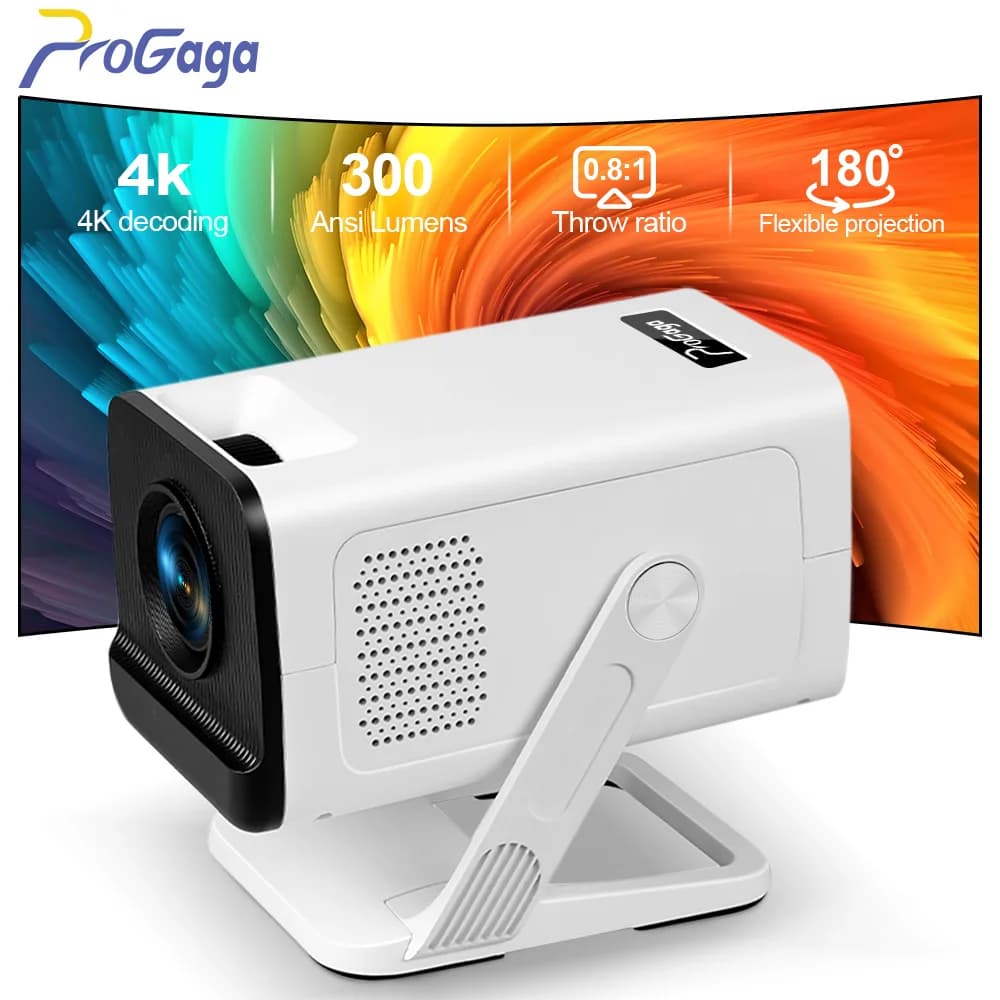 PG310 4K Projector with WiFi6 BT5.4 Android 11, 720P Native Resolution, PK HY320 Mini Smart Projector