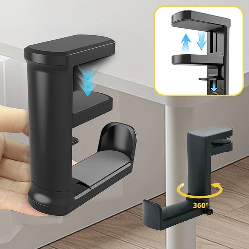 Support for earphones with table clip hook without punching Headphone support with 360 degree rotation mounted on the head for AirPods Max Sony