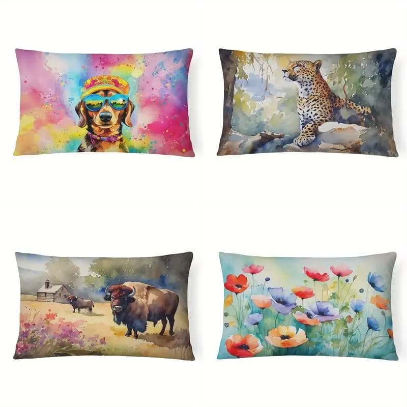 Cool Dachshund Lumbar Pillow Cover Suitable For Sofa Bedroom Car Pillow Cover Cushion Rectangular Back Cushion