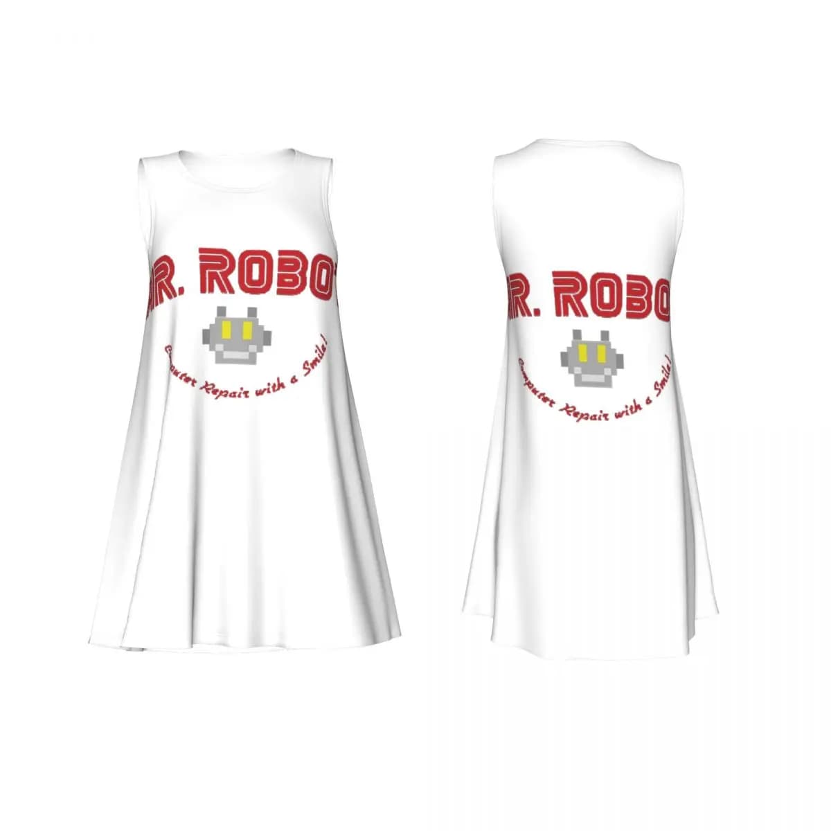 Mr Robot Logo F Society Hacker Summer Women Short Sleeve Dress Abiti eleganti senza maniche con scollo rotondo Abiti larghi per il fine settimana e le vacanze
