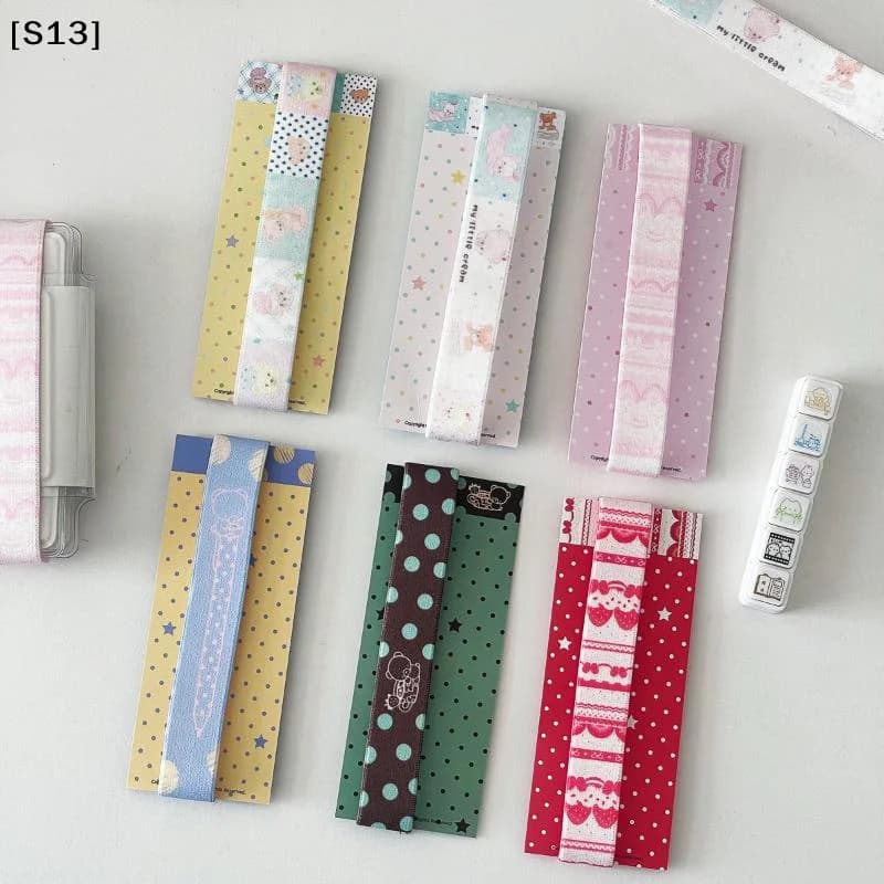 M5 Planner Notebook Elastic Strap INS Style Cute Strawberry Bear Decoration Elastic Scrapbooking Storage Accessory[Q]Q@