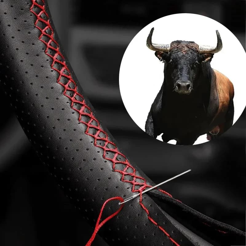Artificial leather cover Anti-slip steering wheel cover 37 cm-38 cm Protection for steering wheel