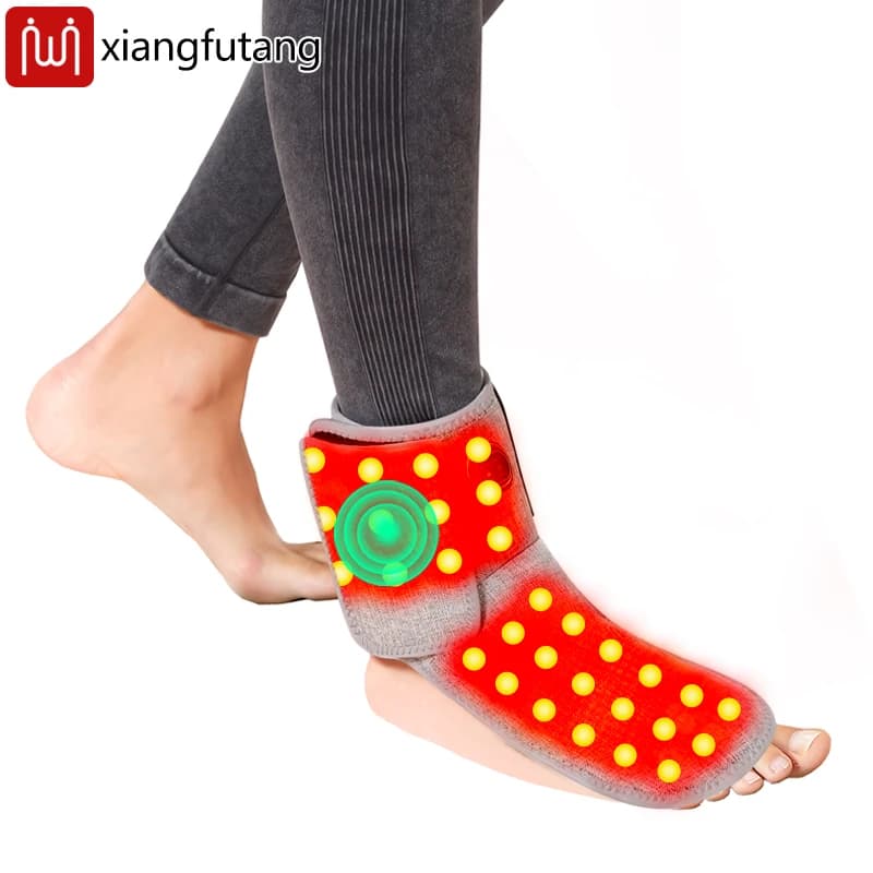 Massaggiatore per Caviglia Senza Fili con Luce Rossa, Supporto per Polso, Cuscinetto Riscaldante per Caviglia, Cintura Massaggiante Vibrante per Mani e Piedi