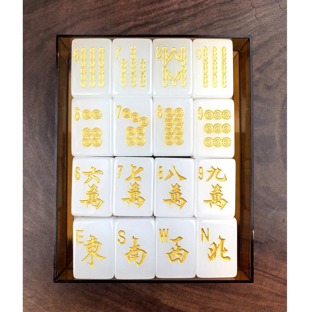 XTY 160Z tessere di mahjong di lusso americane personalizzate, grandi, bianche, in acrilico, con incisioni.