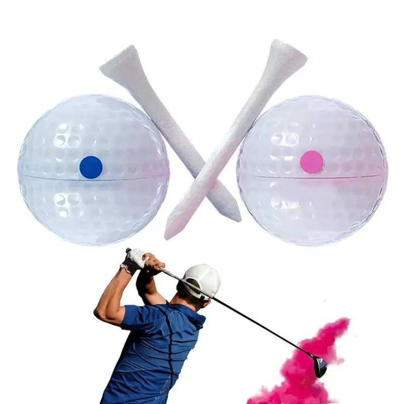 2 pezzi festa di compleanno genere rivela palline di polvere banchetto bombe di polvere di fumo il genere di forniture PROM rivela golf regalo per bambini