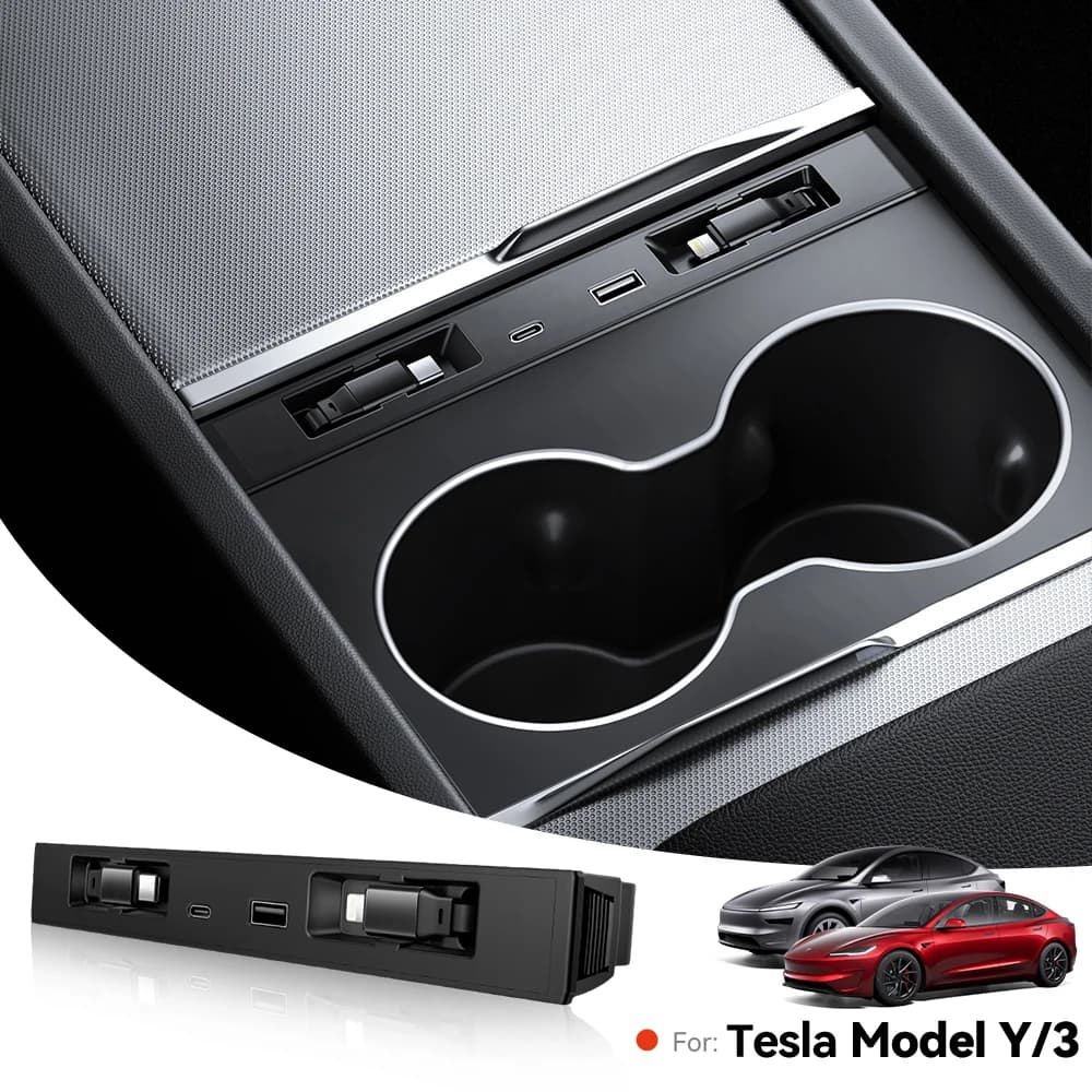 YZ Per Il Nuovo Tesla Modello Y 3 Juniper Highland 2025 45W Caricatore Rapido Dock di Espansione Auto USB Shunt Hub Docking Station Intelligente