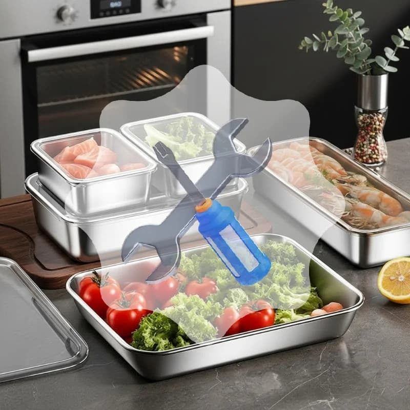 Stainless Steel Food Storage Containers With Airtight Lids Heat Resistant Design For Kitchen Meal Prep Fresh Food Preservation