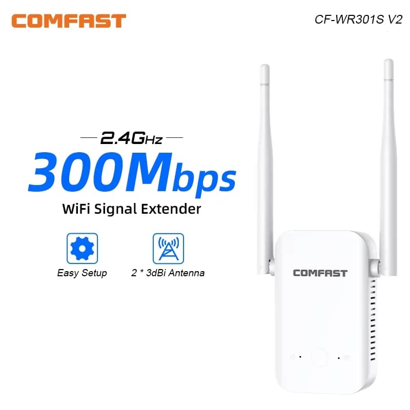 COMFAST 300Mbps WiFi Repeater 2.4GHz Wireless Network Signal Amplifier Long Range Home Extender Repetidor De Sinal