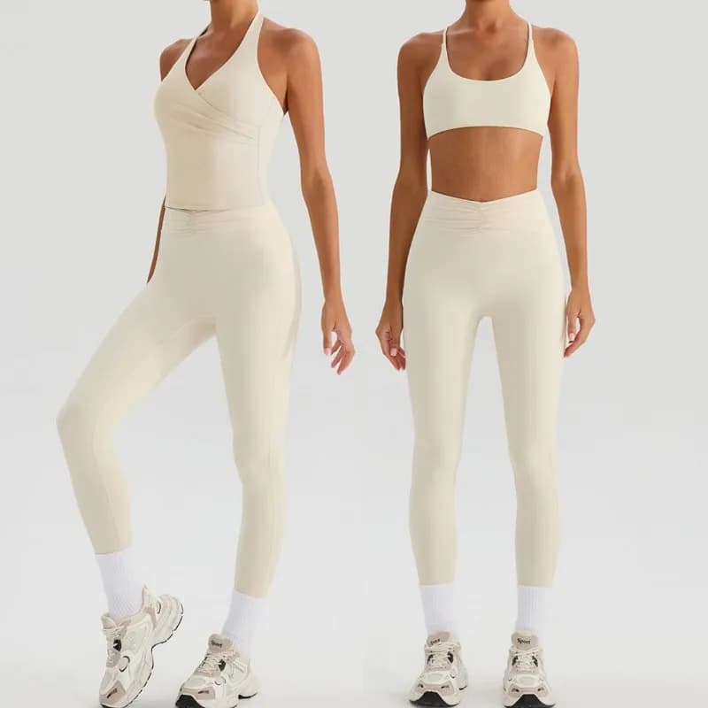 Set da yoga da donna in tinta unita con tappetino per il petto, vita alta e set per il sollevamento dell'anca, sport all'aria aperta, corsa, abbigliamento fitness per il tempo libero