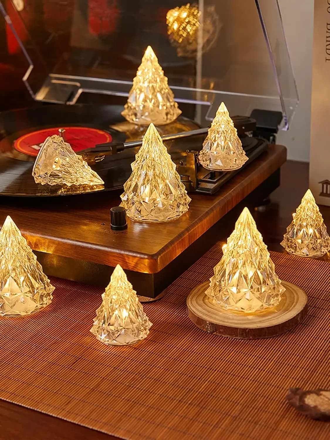 Candele di cristallo LED Light trasparente senza fiamma batteria lanterna lampada da notte festa di nozze compleanno natale Halloween Decor