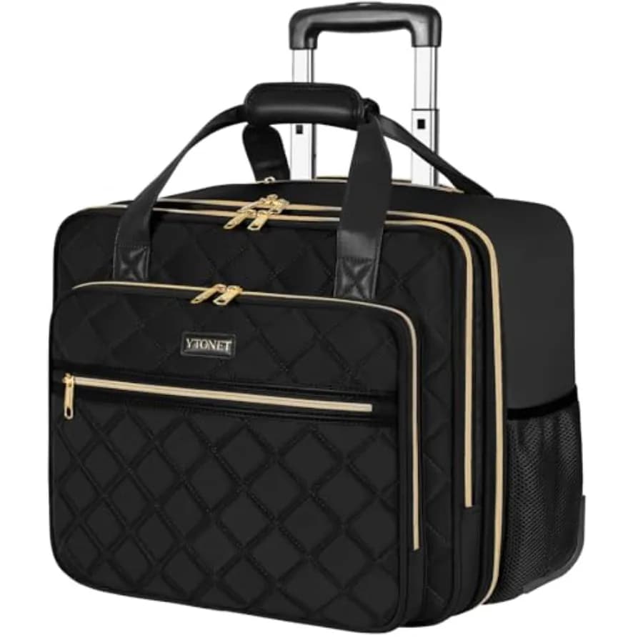 Borsa Trolley per Laptop da Donna, Valigetta con Ruote per Laptop da 17.3 Pollici, Borsa per Computer con Ruote, Custodia per Laptop da Lavoro