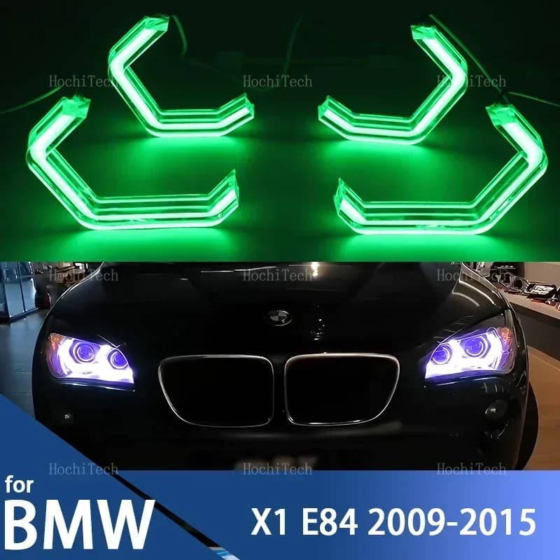 M4 Style RGB Ring Angel Eyes Phone APP remote control LED Tuning Light Rings for BMW X1 E84 2009-2015 xenon lighthouse