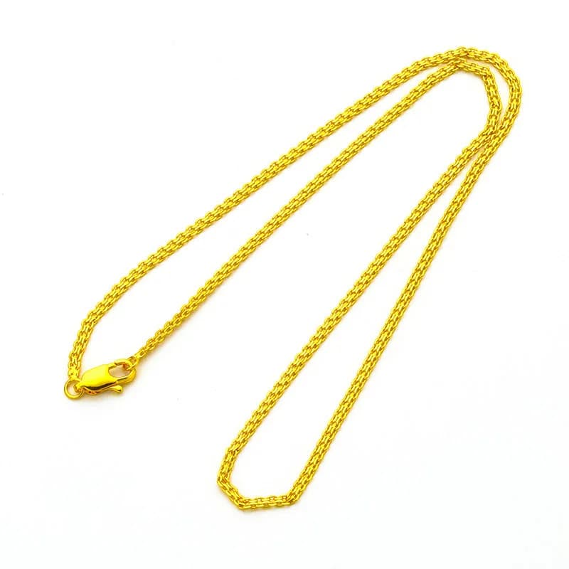 Collana moda donna doppia fila 45 cm 60 cm oro 24 carati AU999 - oro puro 24K/AU999, doppia fila trendy, 45 cm quotidiano/60 cm pendolari