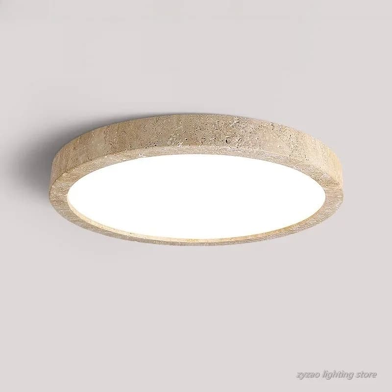 Plafoniere a LED in pietra gialla per corridoio, soggiorno, lampada da soffitto moderna nordica Wabi Sabi in travertino giallo naturale