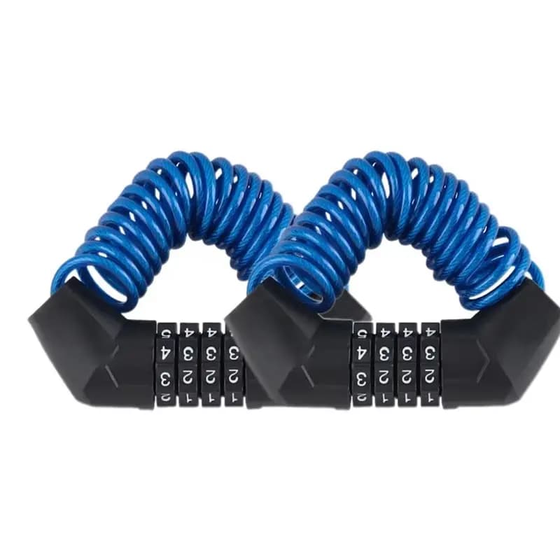 ABKS Bicycle Helmet Padlock, 2 Pieces, with 4 Figures Code for Scooter, Motorcycle, Bicycle, Portable Cable Lacquer