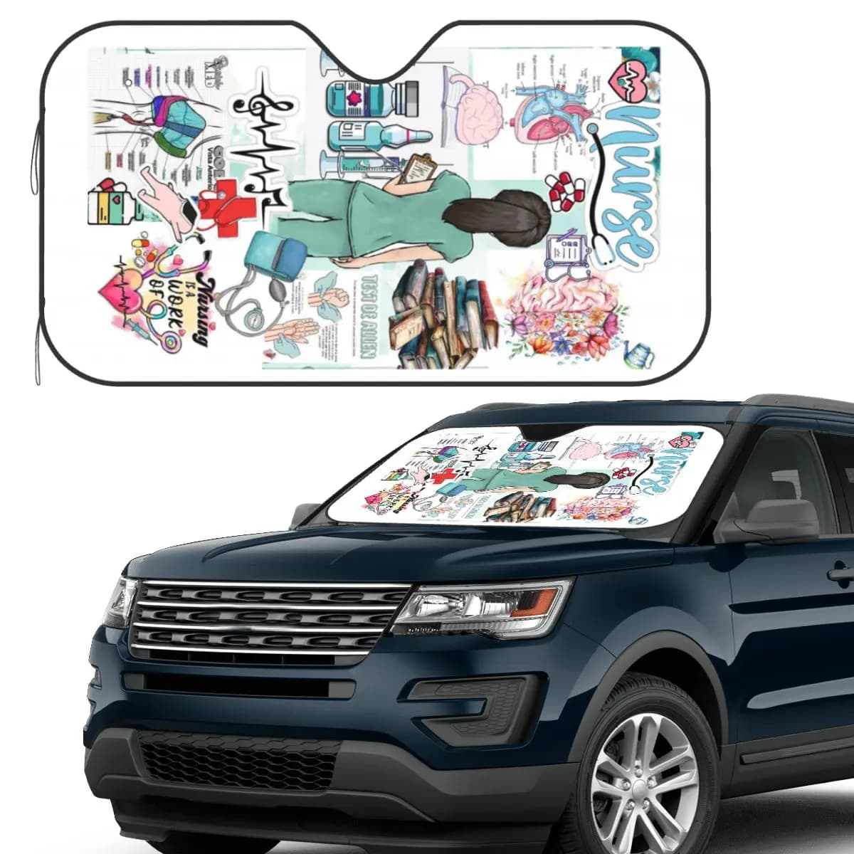Enfermera En Apuros Dottore Infermiera Parasole Parabrezza Auto Parabrezza Anteriore Finestra Parasole Accessori Coperture