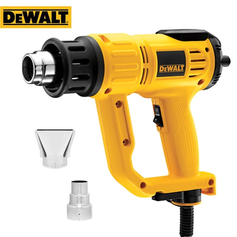 DEWALT 1800W/2000W Corded Heat Gun, 50-600°C Adjustable Temp 250-650L/min Airflow for Shrink Wrapping Paint Stripping D26411