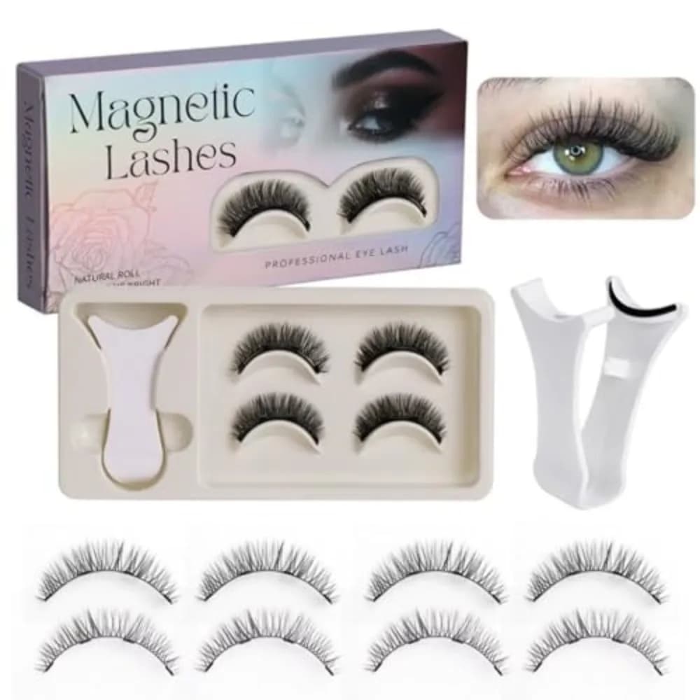 Ciglia Magnetiche Senza Colla con Applicatore, Ciglia Finte Magnetiche Riutilizzabili dall'Aspetto Naturale e Voluminoso, Strumenti per il Trucco Occhi