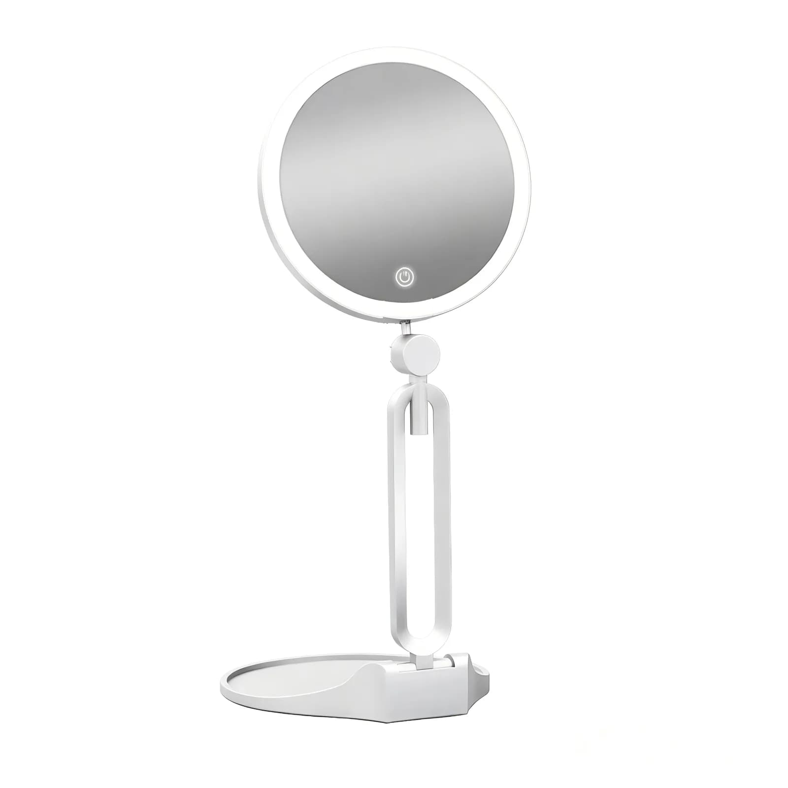 Led Vanity Mirror Portable Travel Size Double Sided Foldable Makeup Mirror Rechargeable Compact