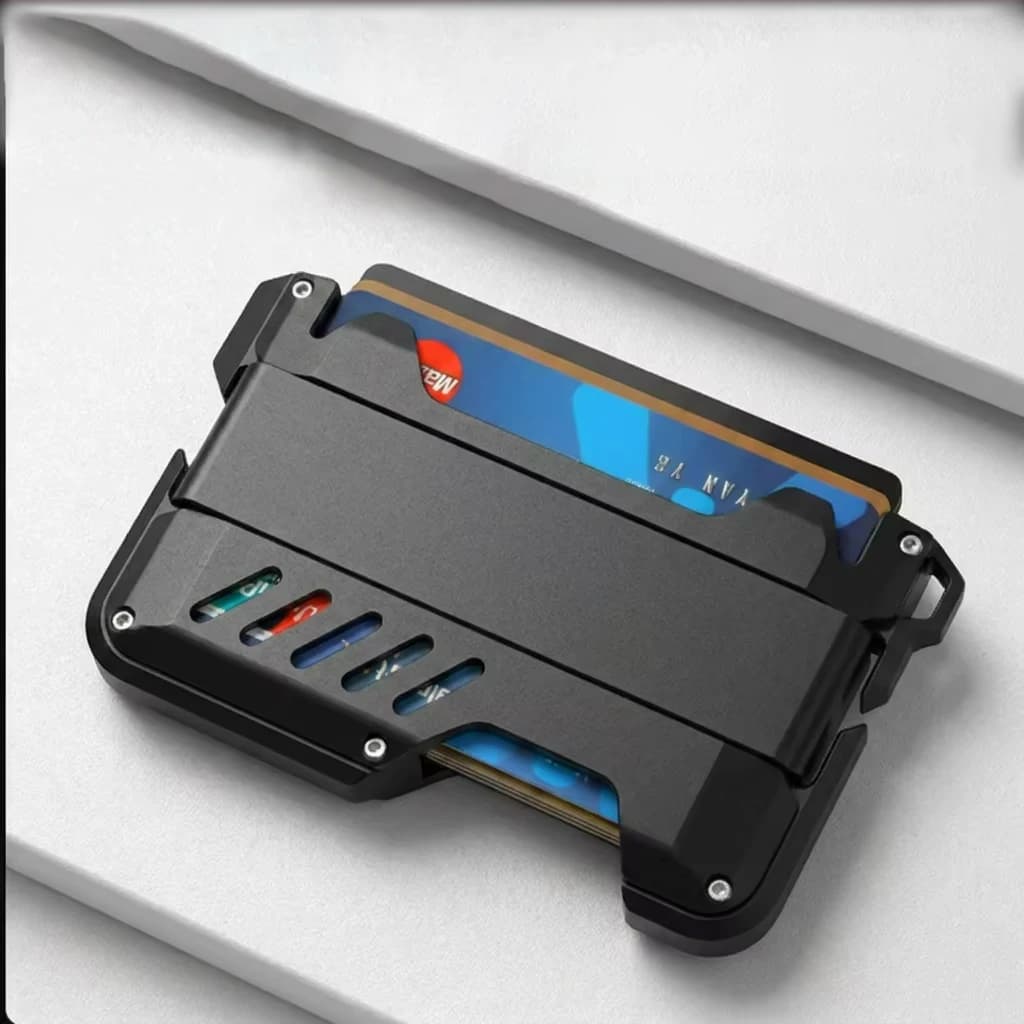 Tactical Aluminum Alloy Men's Wallet RFID Blocking Slim Credit Card Holder Minimalist Metal Wallet Hardcore EDC Gift for Men