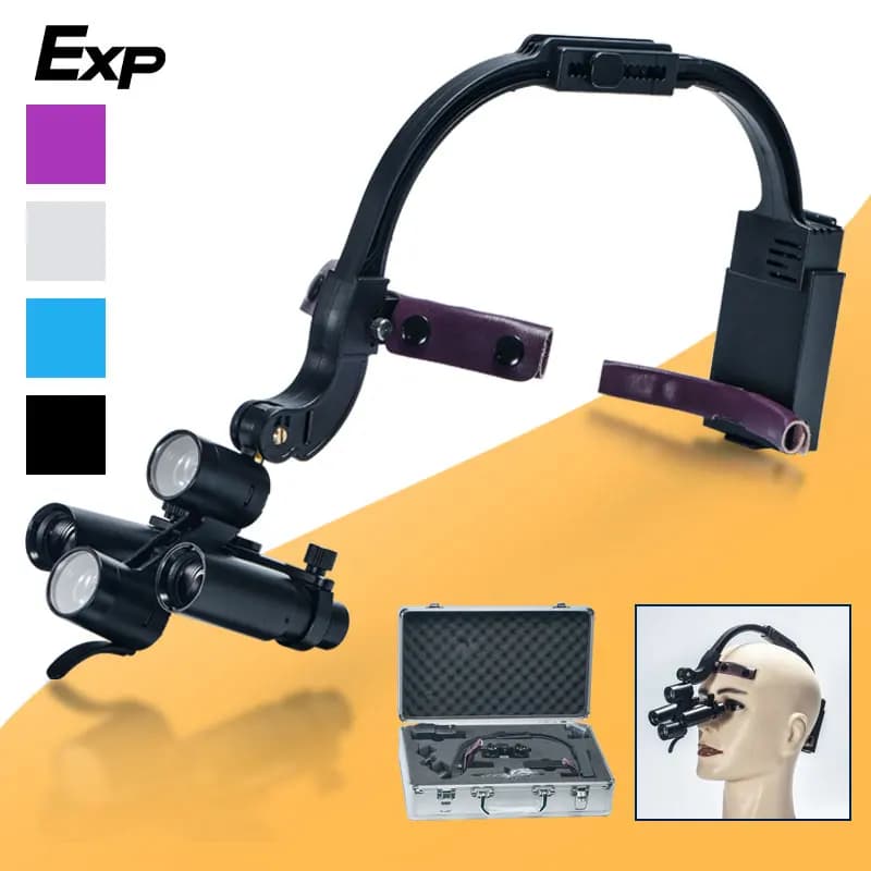 Dental 2.5X 3.5X lente d'ingrandimento ingrandimento chirurgia binoculare lente d'ingrandimento chirurgica con faro LED luce dentista lenti di ingrandimento mediche lampada