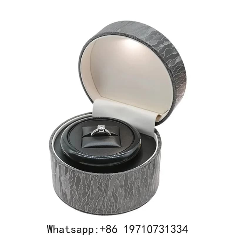 Espositore Rotante di Lusso per Anelli con Luce LED Bianca, Scatola per Anelli Nuziali, Espositore Professionale per Anelli con Diamanti, Contenitore per Gioielli