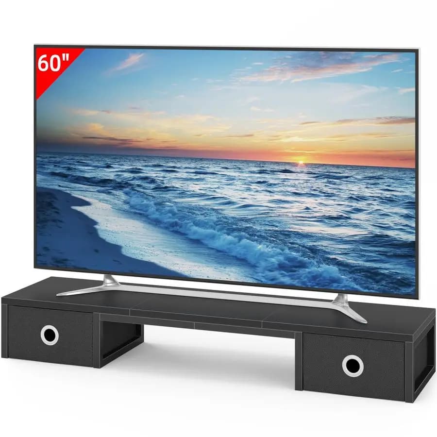 45 Large TV stand with 3260 inch fabric drawers, TV support with steel legs, raised table TV shelf, R monitor support