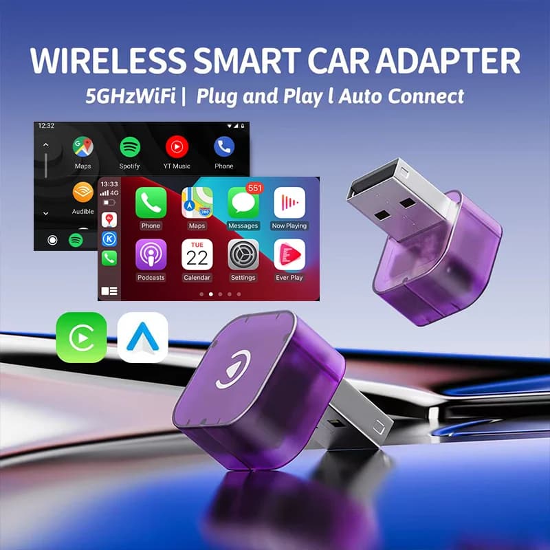 Wireless 2IN1 CarPlay Android Auto 2026 Ultra Mini Smart Box Plug & Play Per iPhone Telefono Android per Wired CarPlay Android Car