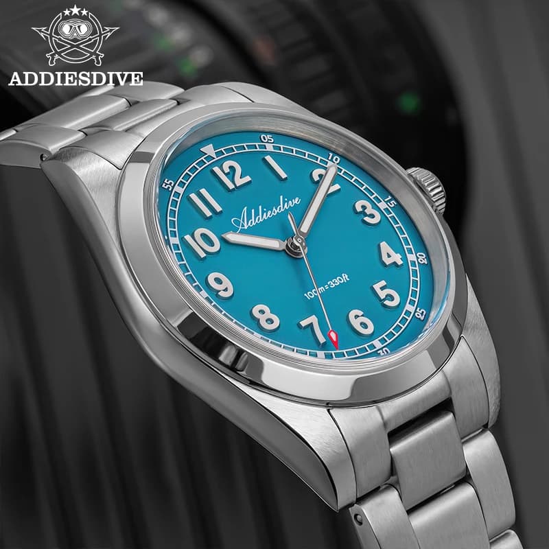 ADDIESDIVE Nuovo Orologio al Quarzo da Uomo 36mm Lussuoso Vetro Zaffiro Subacqueo 100m Impermeabile Super Luminoso in Acciaio Inossidabile 316L