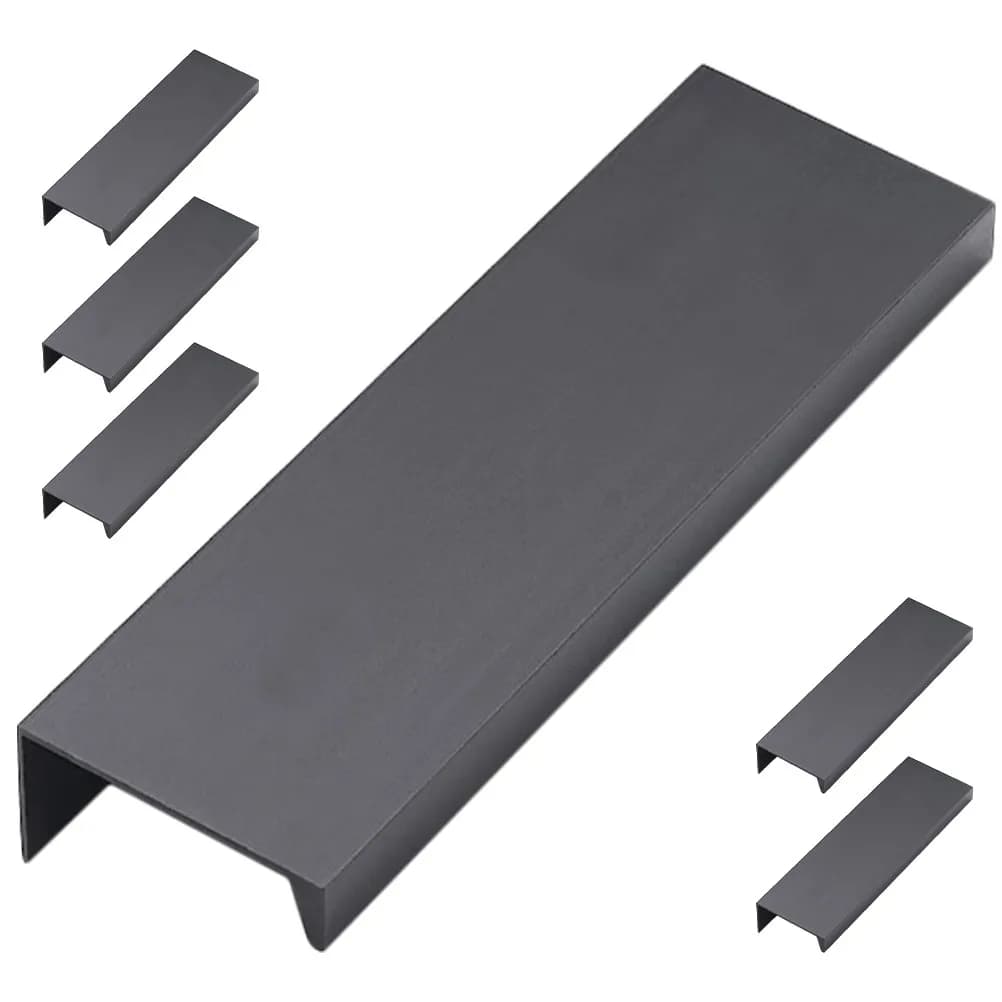 6 maniglie per ante di armadietti in alluminio, maniglie per cassetti moderne antiruggine, maniglie per cassetti con bordo nero per mobili