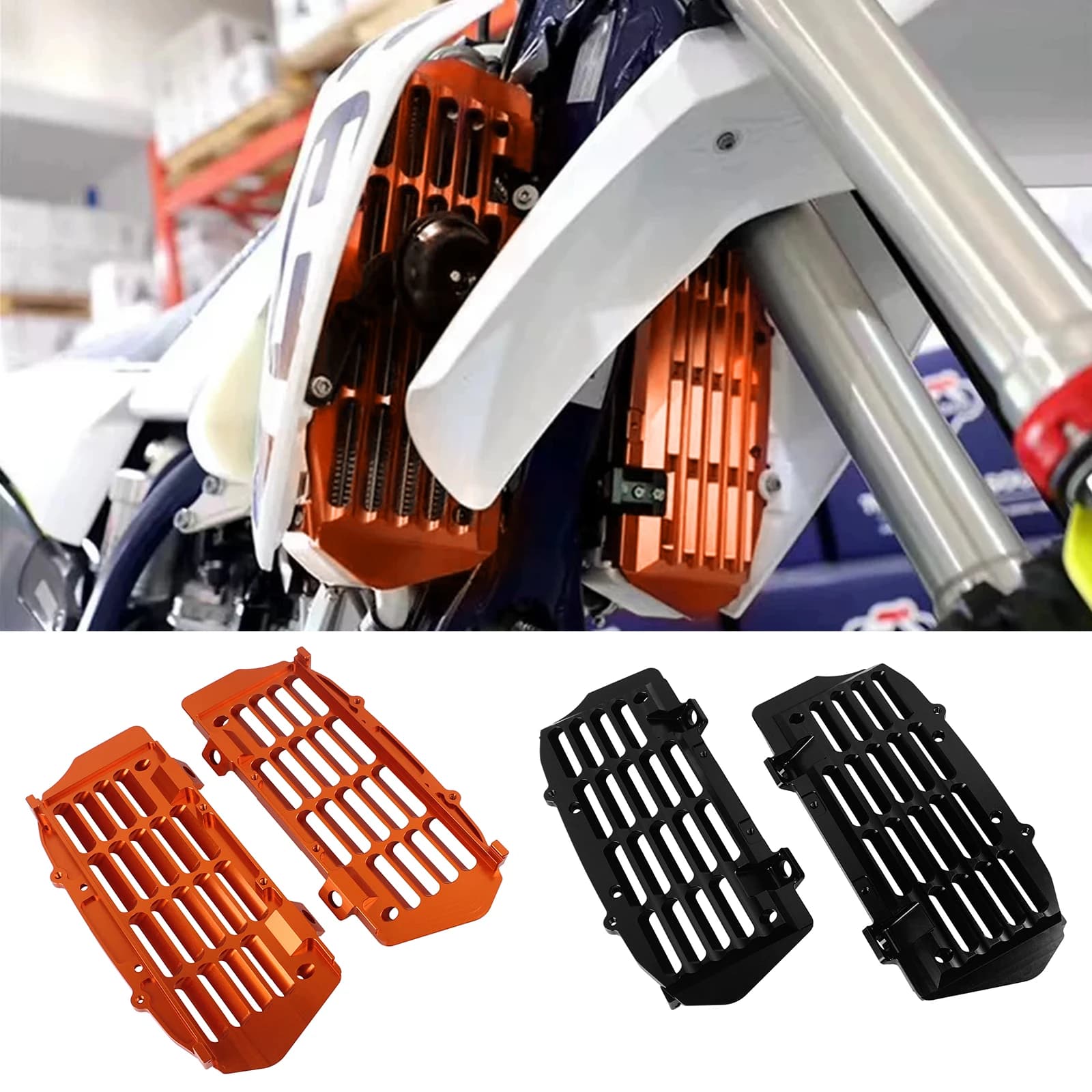 Moto Radiatore Guardie CNC Telaio Griglie Griglia Coperture Per KTM 125 - 500 XC XCF SX SXF XCW XCFW EXC EXC-F TPI Sei Giorni 2024