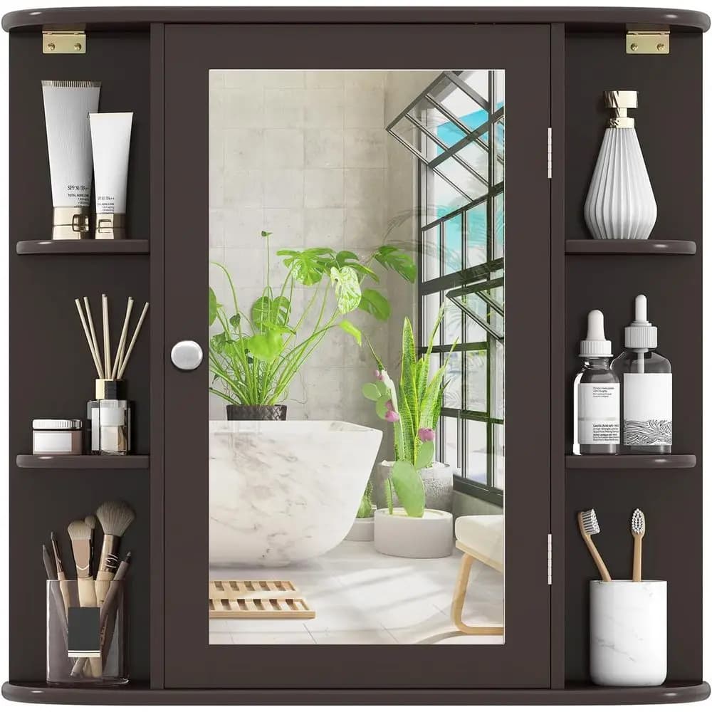 Medicine Cabinet with Mirror, Wall Mounted Bathroom Storage Cabinet with Mirror Door and Adjustable Shelves, Space-Saving Storag