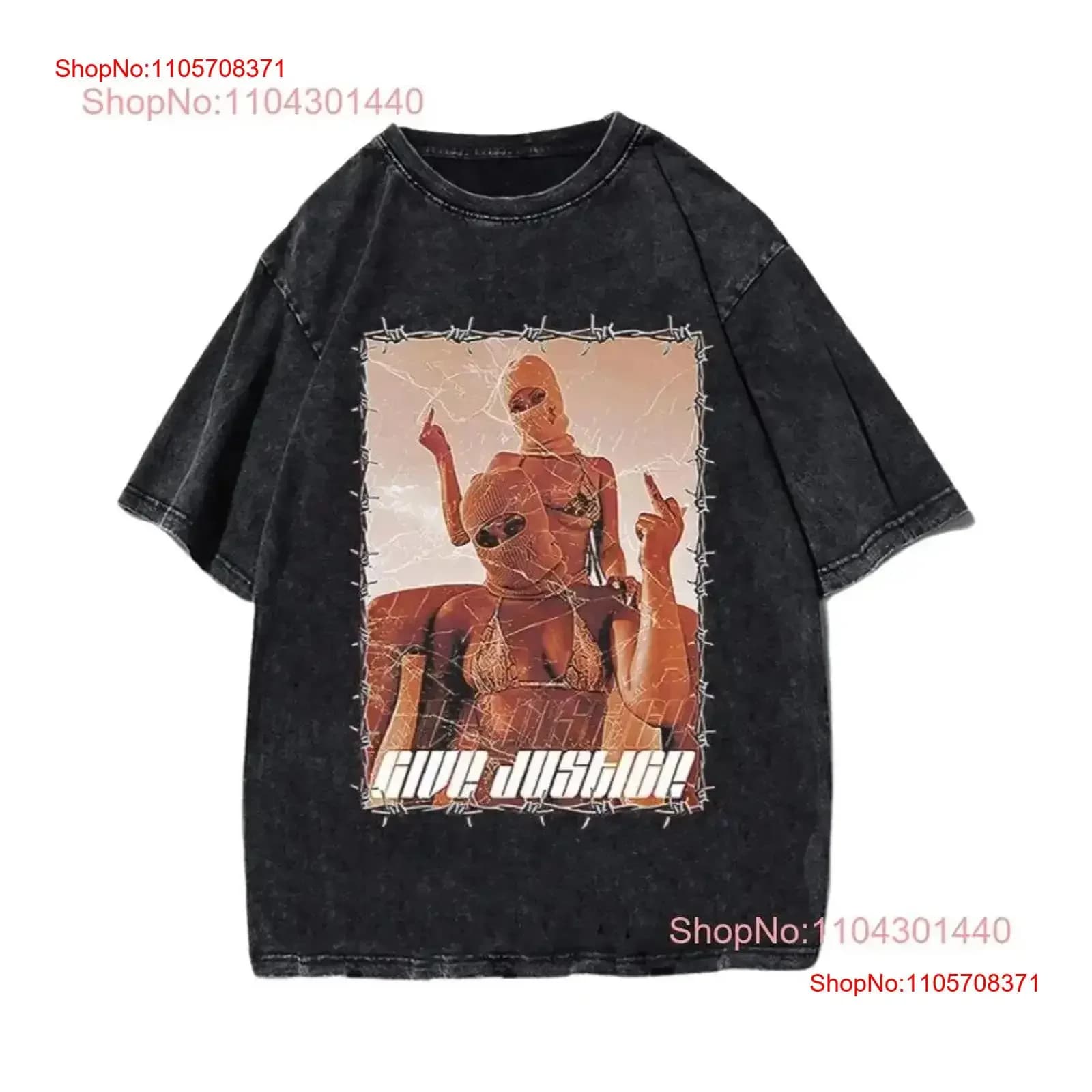 The Justice T Shirt Print Trendy Y2K Pop culture Statement Limited edition Urban vintage Washed Breathable Casual graphic