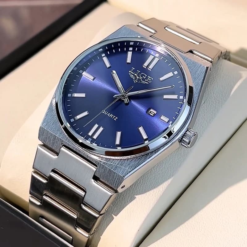 LIGE 2024 New Luxury Mens Watch Casual Fashion Quartz Watches Men 30M Waterproof Luminous Date Business Wristwatch Reloj Hombre