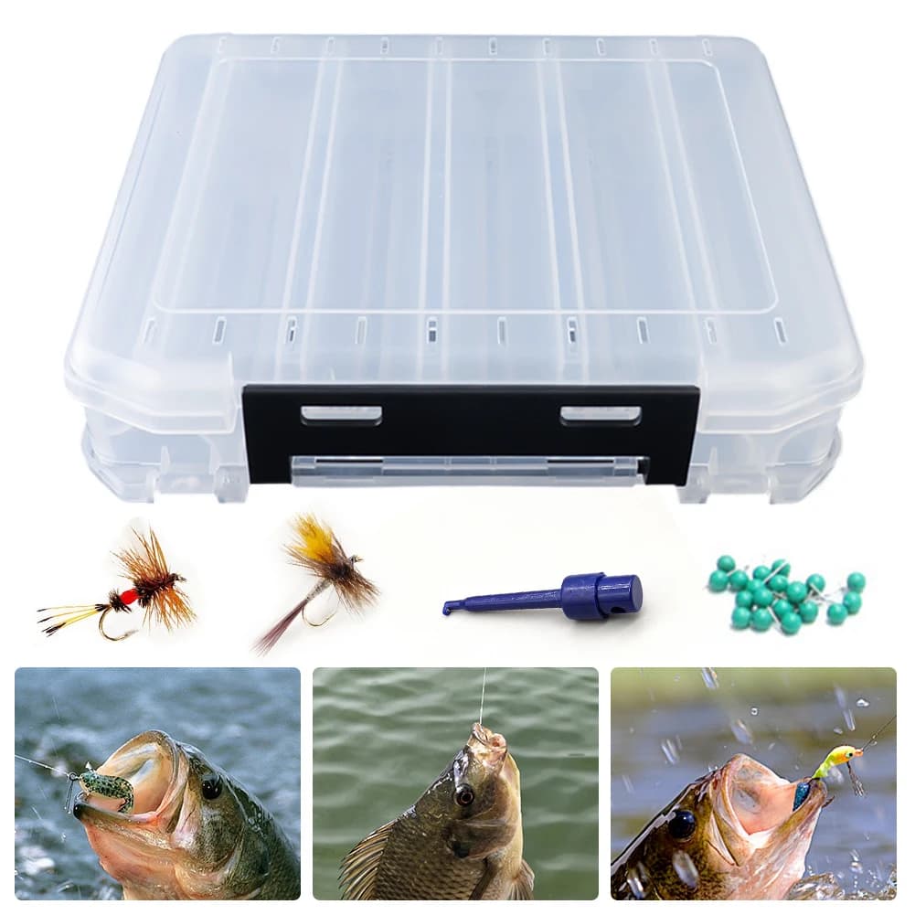 Organizzatore per Esche da Pesca a Doppio Lato, Contenitore Multifunzionale per Ami e Esche da Pesca, Scatola per Conservare Grandi Esche