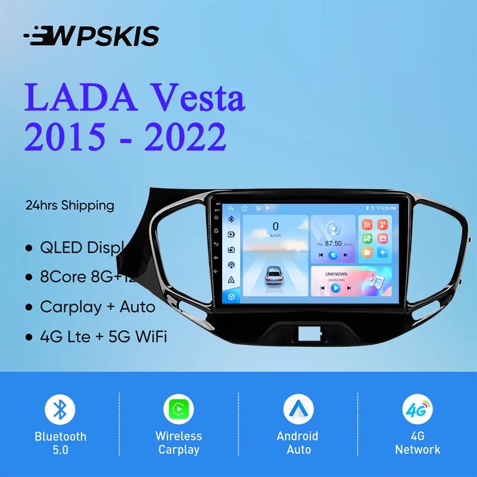 Android 14 8G 128G Autoradio Stereo Video Audio Multimediale DVD HU Per Lada Vesta 2015 2017 2019 2021 GPS di Navigazione DVD Cassetta