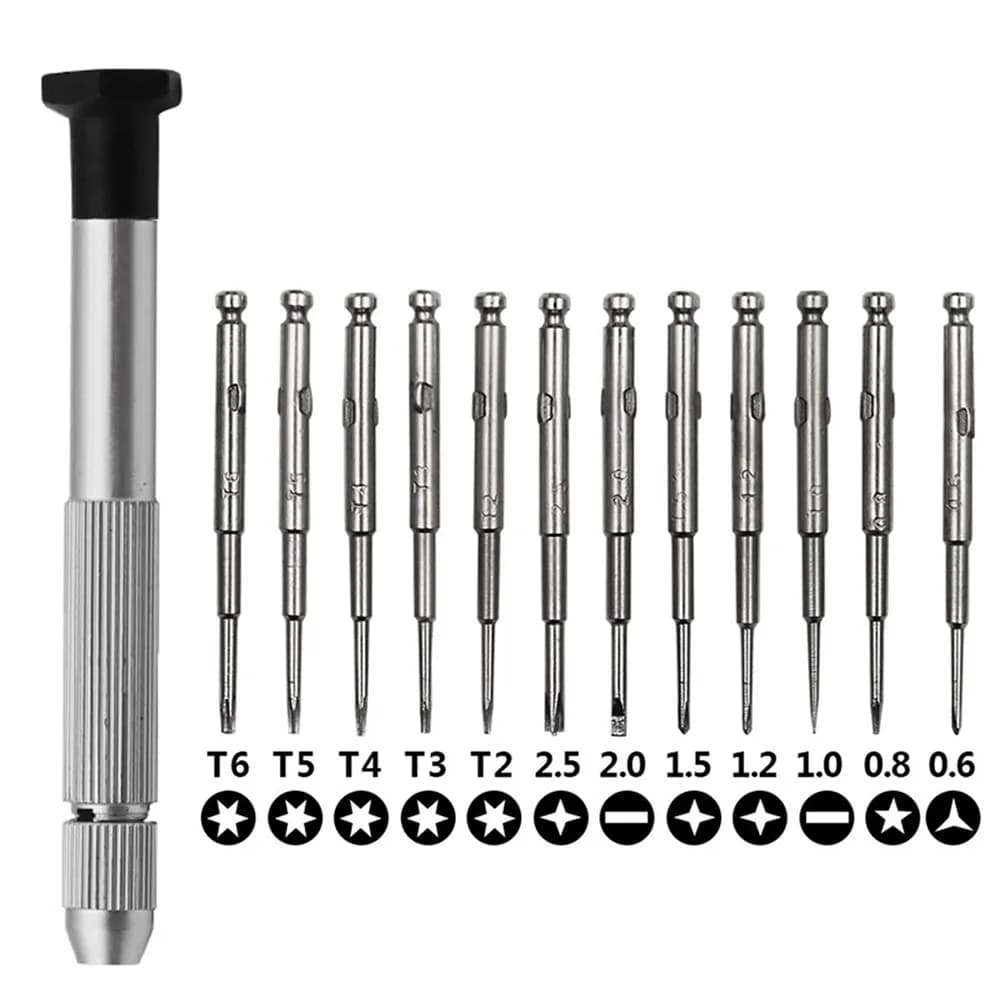 Set di Cacciaviti di Precisione 13 in 1, Kit di Riparazione Elettronica Mini per Smartphone, Computer, Fotocamere, Occhiali, Orologi e Piccoli Elettrodomestici