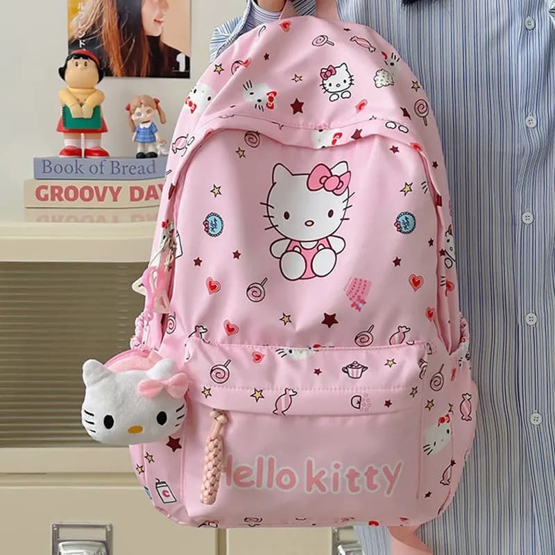 Sanrio Scuola primaria secondaria Borsa per studenti delle scuole medie e superiori Hello Kitty Kuromi Boy Girl Zaino per zainetto