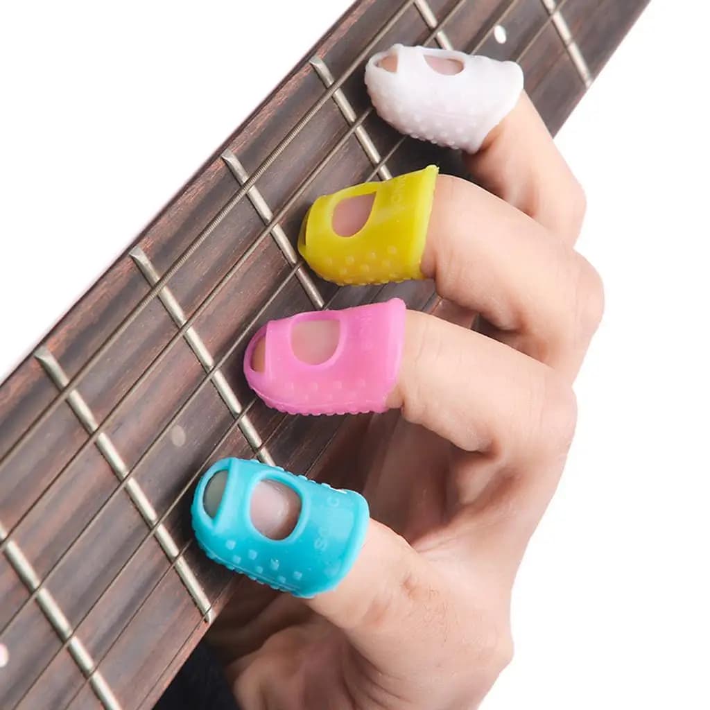 5 pezzi di plettri morbidi per pollice, protezioni per dita per chitarra basso